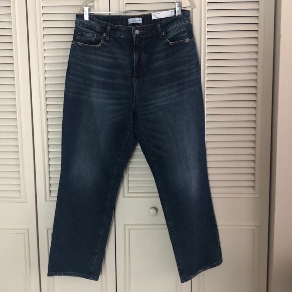 NWT Loft The Straight Crop High Rise Curvy fit jeans